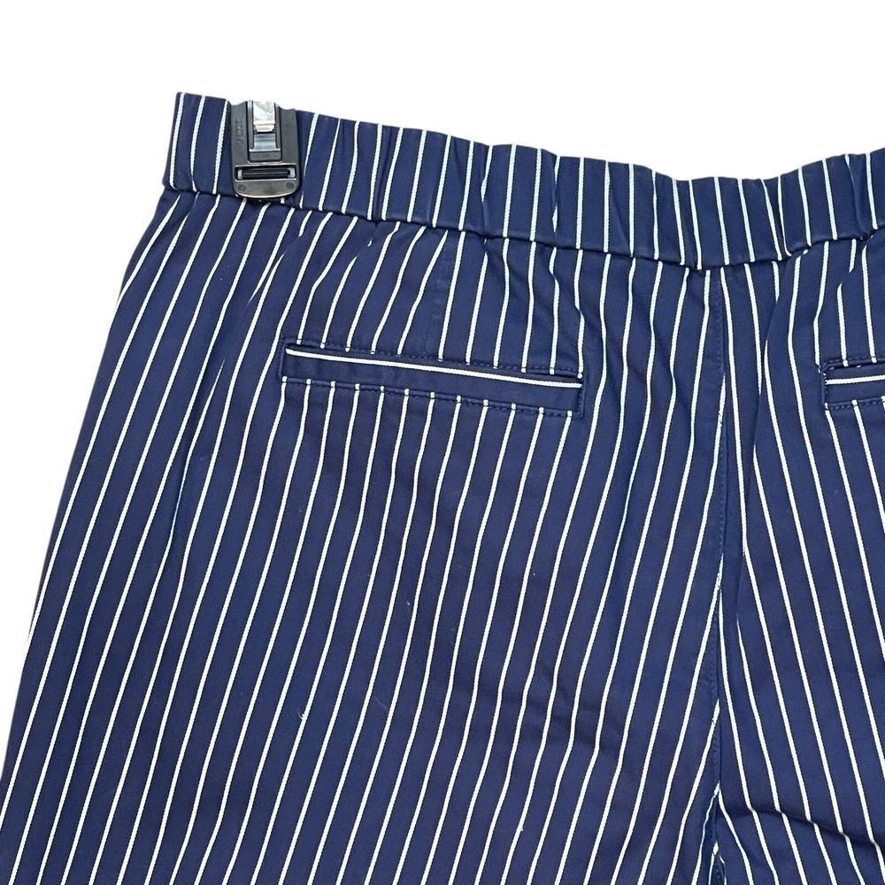 Lands' End‎ Ankle Pants Women Size 14 Navy Mid Rise Pull-On Pinstripe Stretch - Picture 6 of 12
